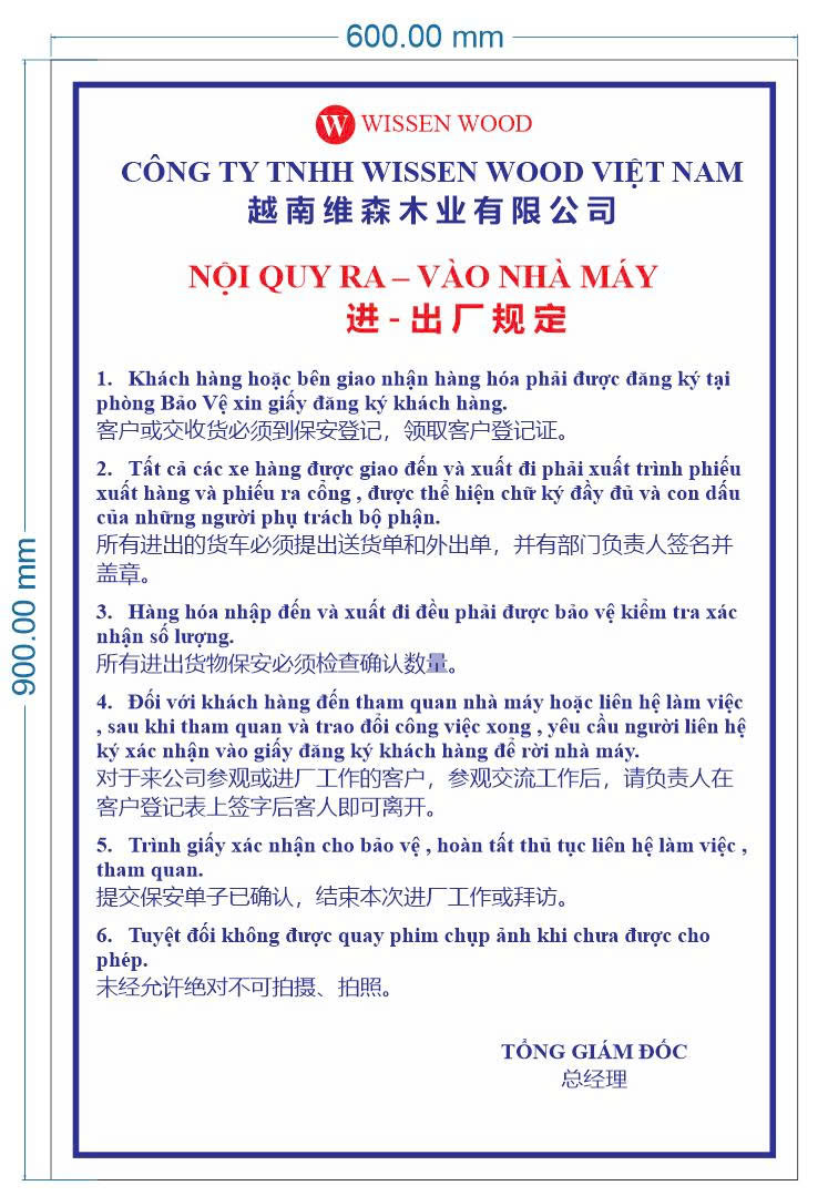 bảng nội quy