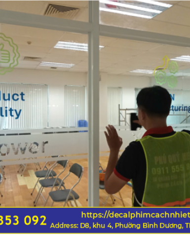 Thi Công Decal Mờ Cắt In Logo Tại KCN VSIP 123 & Mỹ Phước 1234 | Phú Quý NEG