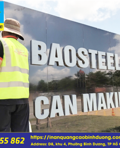 LẮP BẢNG HIỆU INOX CHO CÔNG TY TẠI VSIP2A  TÂN UYÊN, TP HCM